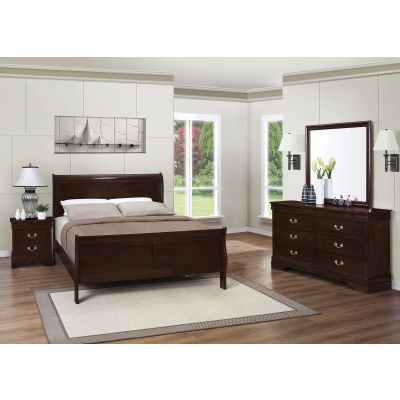 Louis Philippe 4-piece Full Bedroom Set Cappuccino
