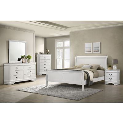Louis Philippe 5-piece Eastern King Bedroom Set White