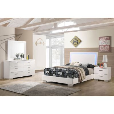 Felicity 4-piece Full Bedroom Set White High Gloss