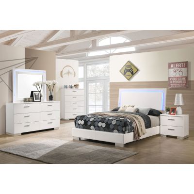 Felicity 5-piece Full Bedroom Set White High Gloss