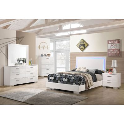 Felicity 5-piece Full Bedroom Set White High Gloss