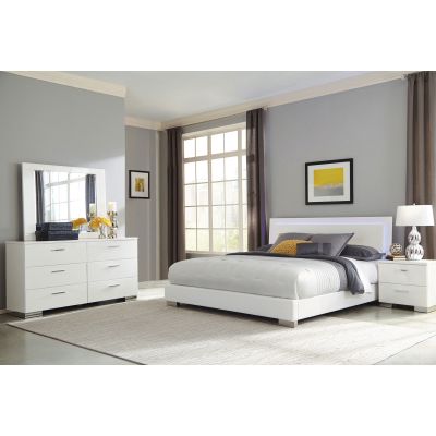 Felicity 4-piece California King Bedroom Set White Gloss
