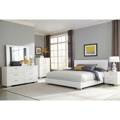 Felicity 6-piece Queen Bedroom Set White High Gloss