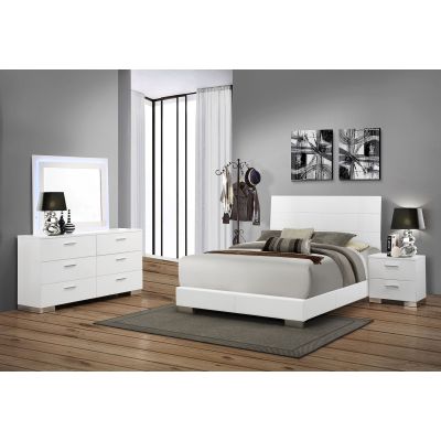 Felicity 4-piece Queen Bedroom Set White High Gloss