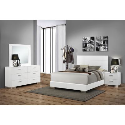 Felicity 4-piece Queen Bedroom Set White High Gloss