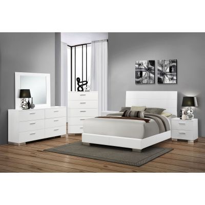Felicity 6-piece Queen Bedroom Set White High Gloss