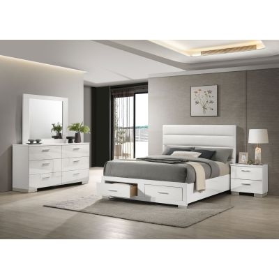 Felicity 4-piece Eastern King Platform Bedroom Set White