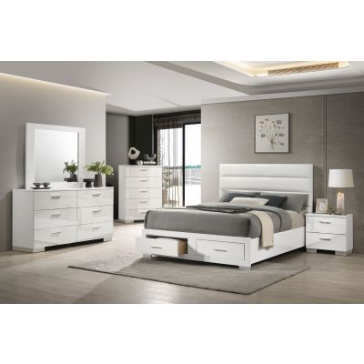 Felicity 5-piece Queen Platform Bedroom Set White