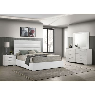 Felicity 4-piece Queen Bedroom Set White High Gloss