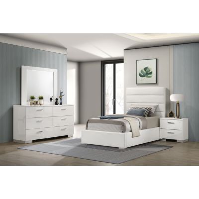 Felicity 4-piece Twin Bedroom Set White High Gloss
