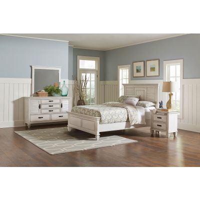 Franco 4-piece Eastern King Bedroom Set Distressed White