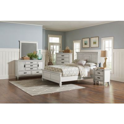 Franco 5-piece Queen Bedroom Set Distressed White