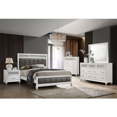 Barzini 5-piece Eastern King Bedroom Set White