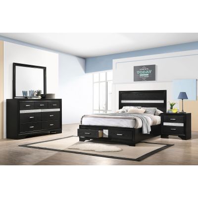 Miranda 4-piece Full Bedroom Set Black