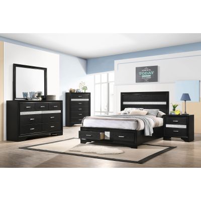 Miranda 5-piece Full Bedroom Set Black
