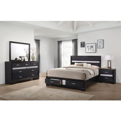 Miranda 4-piece Eastern King Bedroom Set Black