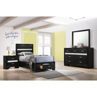 Miranda 4-piece Twin Bedroom Set Black