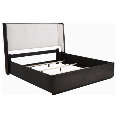 Leandro 55-inch Eastern King Wingback Bed Burnished Black