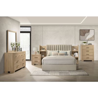 Arielle 5-piece Eastern King Bedroom Set Light Oak