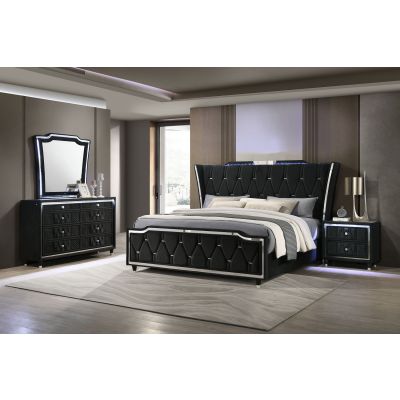 Lorient 4-piece Eastern King Bedroom Set Black