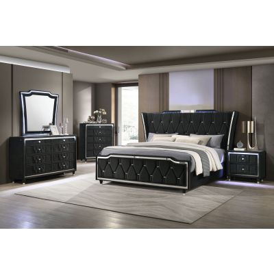Lorient 5-piece Eastern King Bedroom Set Black