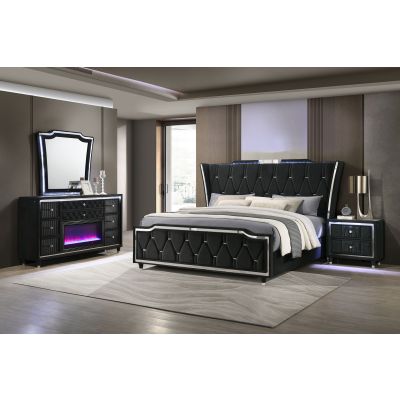 Lorient 4-piece Queen Bedroom Set Black