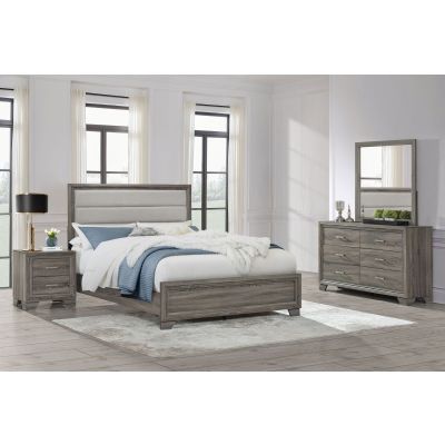 Wright 4-piece Eastern King Bedroom Set Brown Oak