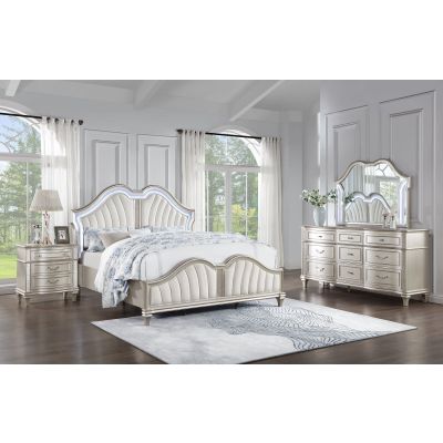 Evangeline 4-piece Queen Bedroom Set Silver Oak