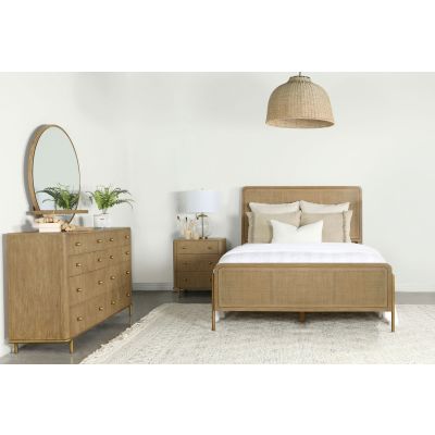 Arini 4-piece Queen Bedroom Set Sand Wash and Natural Cane