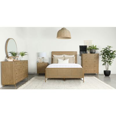 Arini 5-piece Queen Bedroom Set Sand Wash and Natural Cane