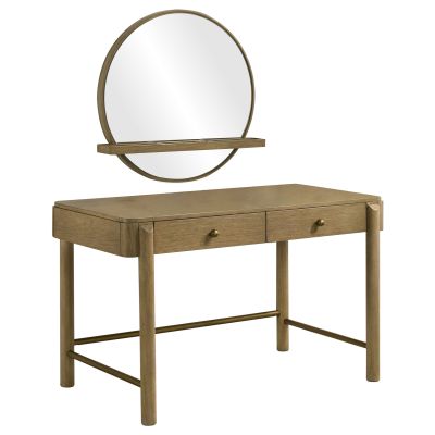 Arini 2-piece Makeup Vanity Table and Mirror Set Sand Wash