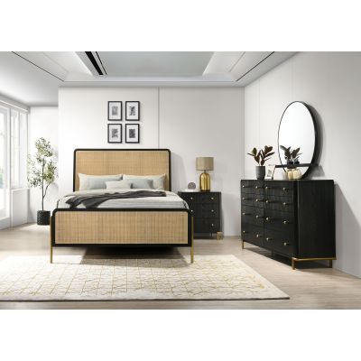 Arini 4-piece Eastern King Bedroom Set Black and Natural