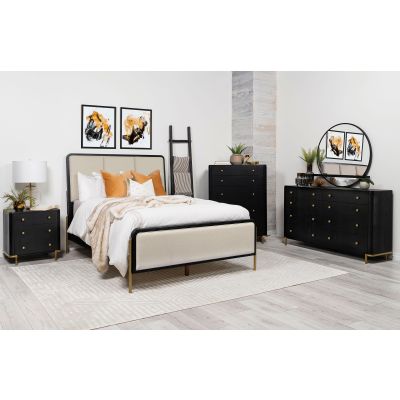 Arini 5-piece Eastern King Bedroom Set Cream and Black