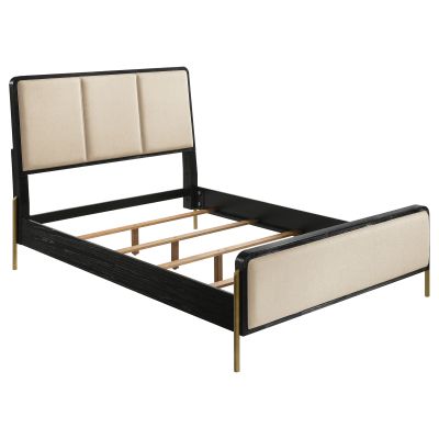Arini 56-inch Queen Panel Bed Cream and Black