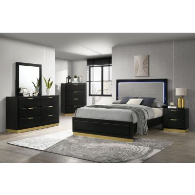 Caraway 5-piece Eastern King Bedroom Set Black