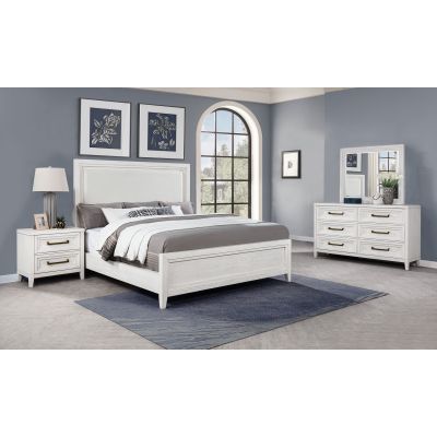 Marielle 4-piece Queen Bedroom Set Distressed White 