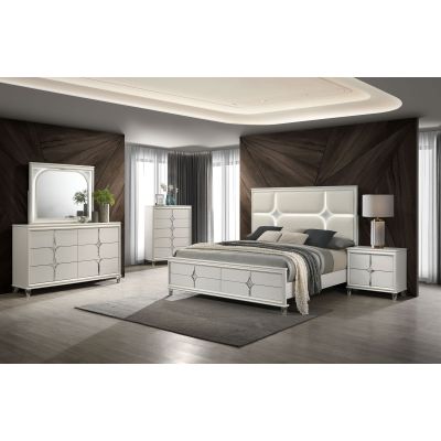 Olivia 5-piece Eastern King Bedroom Set Pearl White