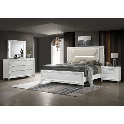 Marmore 4-piece Eastern King Bedroom Set White