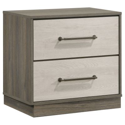 Fenwick 2-drawer Nightstand Bedside Table Grey Oak