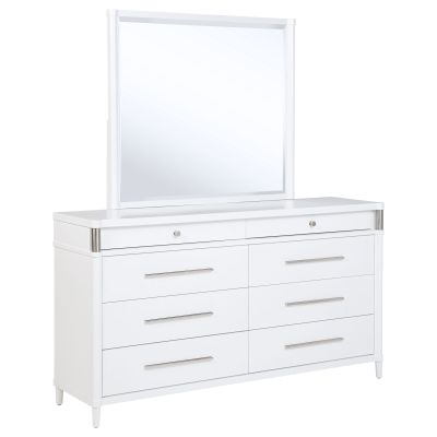 Gracemont 8-drawer Bedroom Dresser with Mirror White