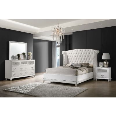 Barzini 4-piece California King Bedroom Set White