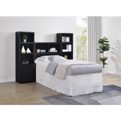 Westpark 3-piece Twin Bedroom Set Bookcase Headboard Black