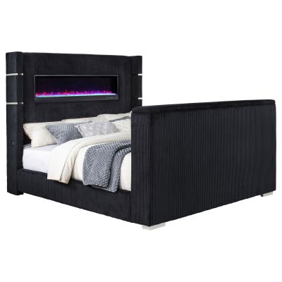 Tisdall California King Flame Visualizer TV Bed Black