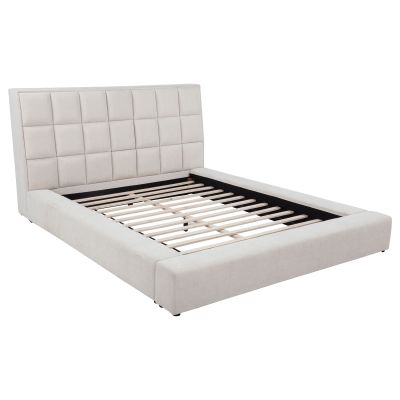 Dreux Upholstered California King Panel Platform Bed Cream