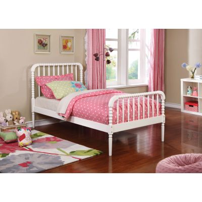 Jones Wood Twin Open Frame Bed White