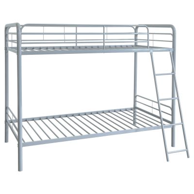 Carson Metal Twin Over Twin Bunk Bed Glossy Silver