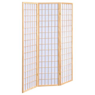 Carrie 3-Panel Room Divider Folding Shoji Screen Natural
