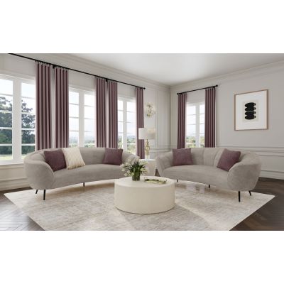 Ellorie 2-piece Upholstered Curved Sofa Set Beige