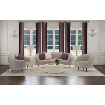 Ellorie 3-piece Upholstered Curved Sofa Set Beige