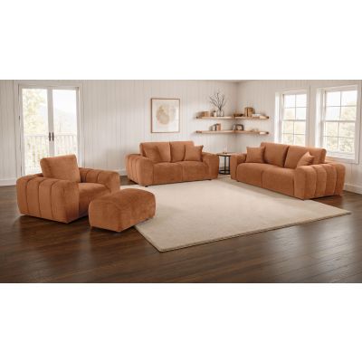 Burnett 4-piece Chenille Upholstered Sofa Set Burnt Orange